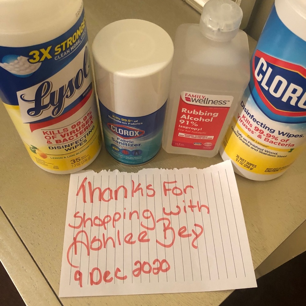 All my merchandise is sanitized before shipping.